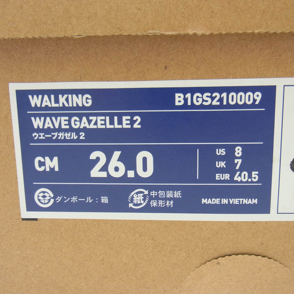 MARGARET HOWELL マーガレットハウエル B1GS210009 × MIZUNO ミズノ WAVE GAZELLE2 ウェーブ ガゼル 2 ローカット スニーカー ブラック系 26cm【中古】