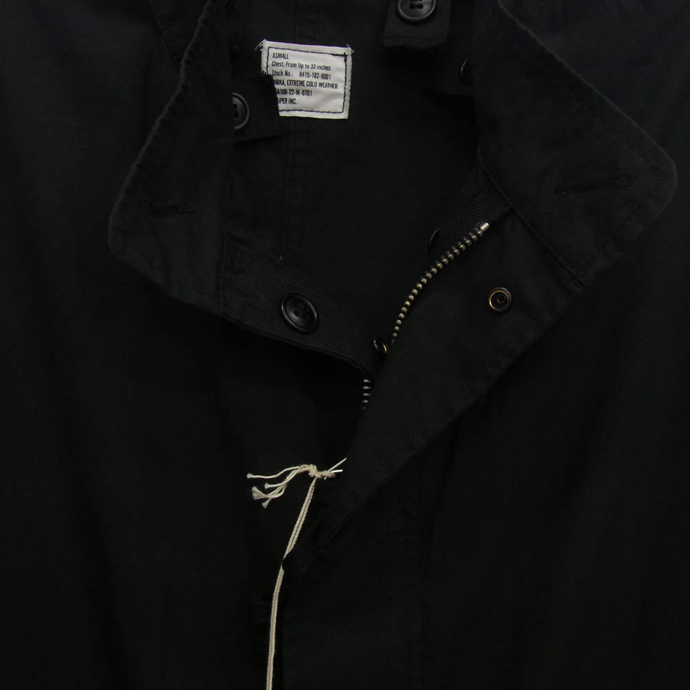 WAIPER ワイパー WP1004 M-65 米軍 US ARMY フィッシュテールパーカー モッズコート ブラック系 XS【中古】