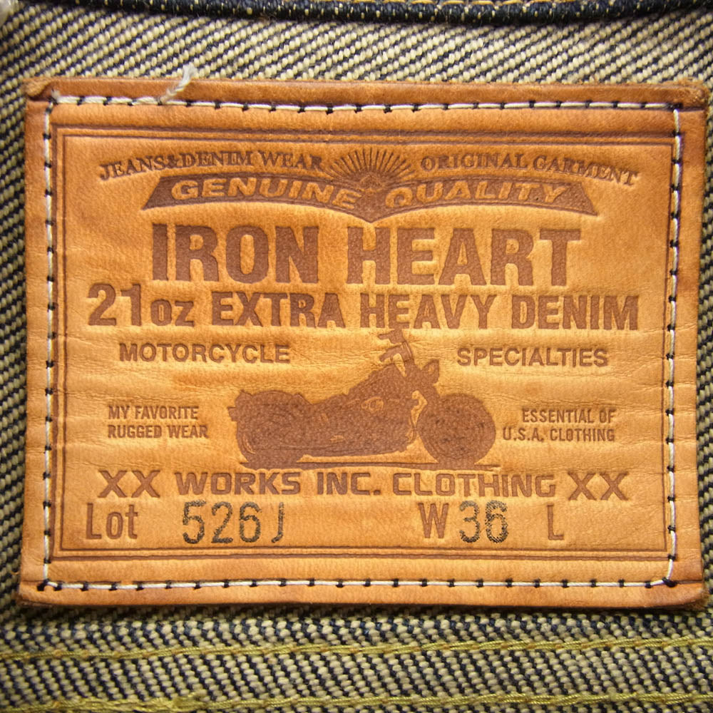 IRON HEART アイアンハート 526J 21oz セルビッチ デニム トラッカー ジャケット インディゴブルー系 S【中古】