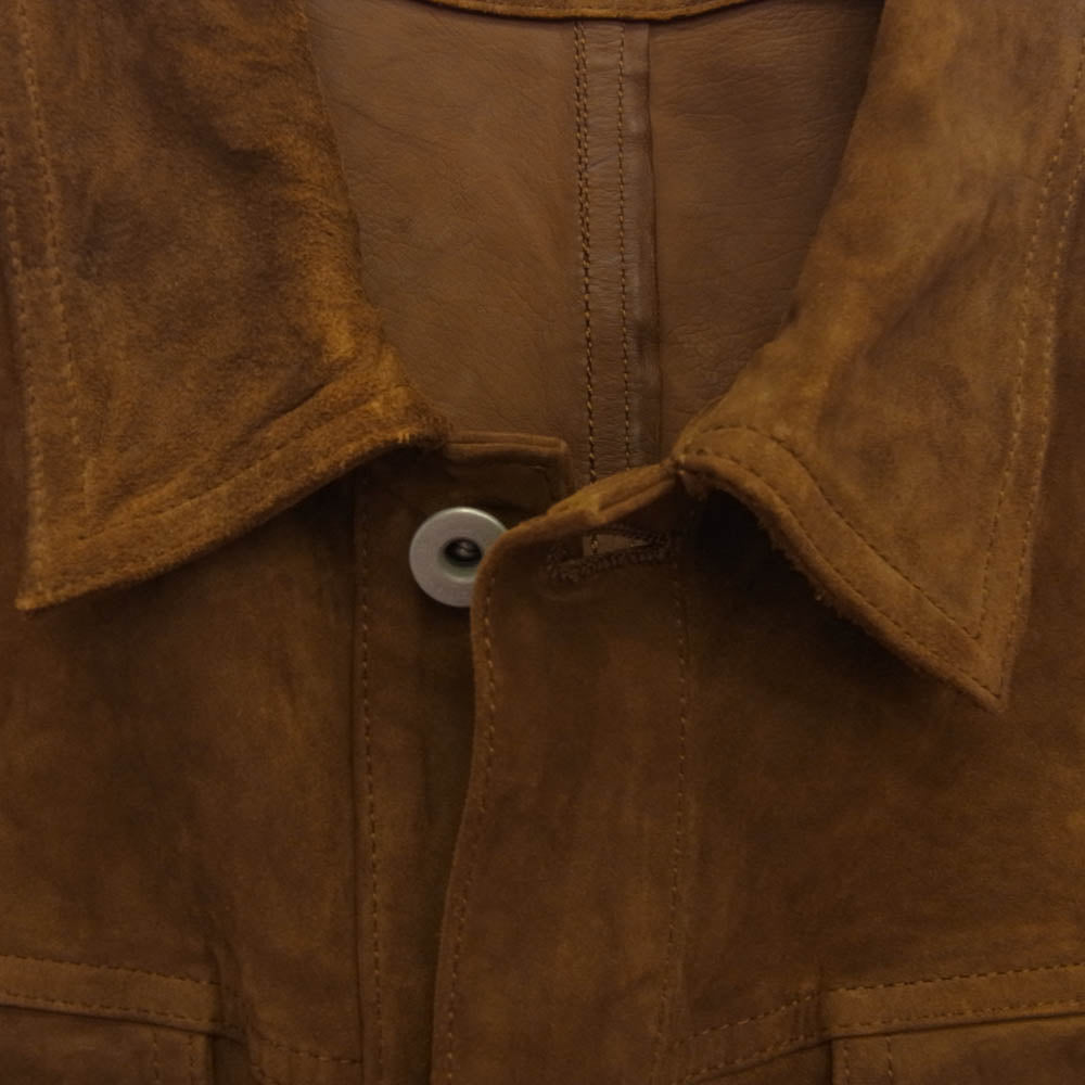 ISAMUKATAYAMA BACKLASH イサムカタヤマバックラッシュ 1496-04 JAPAN CALF GARMENT-DYED JACKET SUEDE FILERO ジャパンカーフ 製品染め タンニン スエード ブルゾン ジャケット ブラウン系 M【中古】