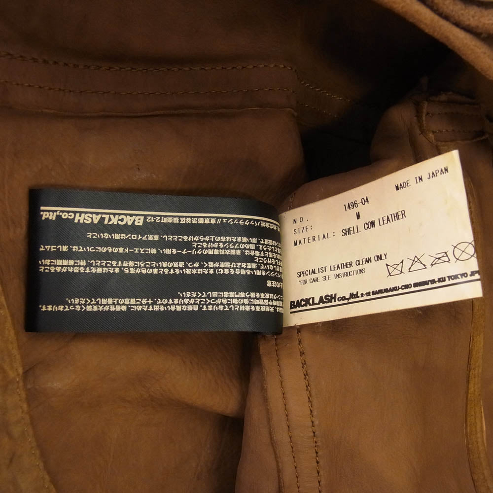 ISAMUKATAYAMA BACKLASH イサムカタヤマバックラッシュ 1496-04 JAPAN CALF GARMENT-DYED JACKET SUEDE FILERO ジャパンカーフ 製品染め タンニン スエード ブルゾン ジャケット ブラウン系 M【中古】