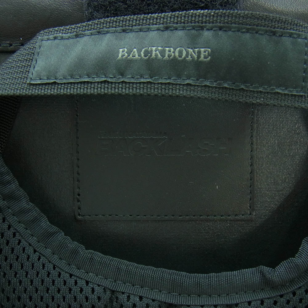 ISAMUKATAYAMA BACKLASH イサムカタヤマバックラッシュ × BACKBONE バックボーン × RESISTANTO レジスタント BACKPACK ジャパンホースレザー バックパック リュックサック ブラック系【中古】