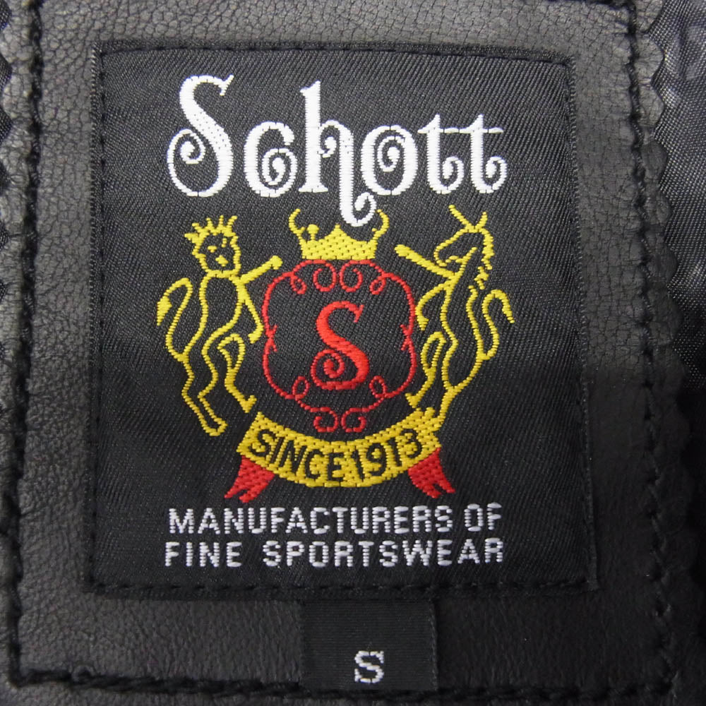 schott ショット 3111063 SHEEP CLASSIC RACER JKT シープ クラシック レーサー レザージャケット ブラック系 S【中古】