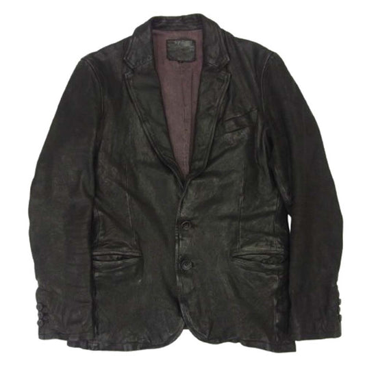 ISAMUKATAYAMA BACKLASH イサムカタヤマバックラッシュ 1254-07 ITALY SHOULDER GARMENT-DYED JACKET イタリアンショルダー製品染め レザー テーラードジャケット ダークブラウン系 S【中古】