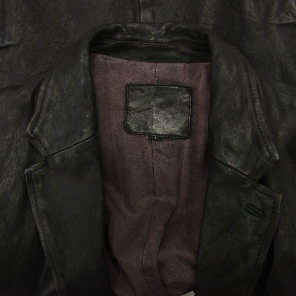 ISAMUKATAYAMA BACKLASH イサムカタヤマバックラッシュ 1254-07 ITALY SHOULDER GARMENT-DYED JACKET イタリアンショルダー製品染め レザー テーラードジャケット ダークブラウン系 S【中古】
