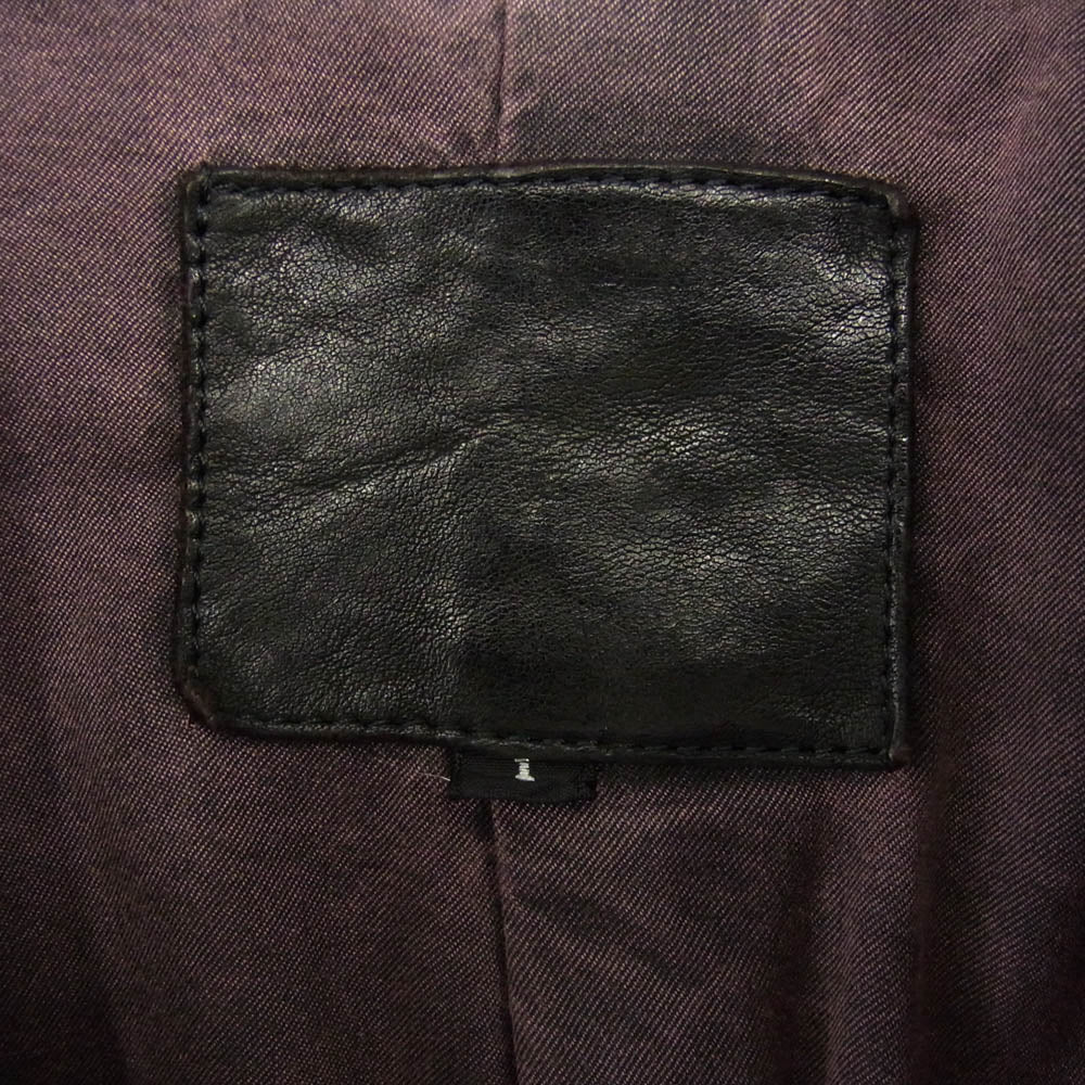 ISAMUKATAYAMA BACKLASH イサムカタヤマバックラッシュ 1254-07 ITALY SHOULDER GARMENT-DYED JACKET イタリアンショルダー製品染め レザー テーラードジャケット ダークブラウン系 S【中古】