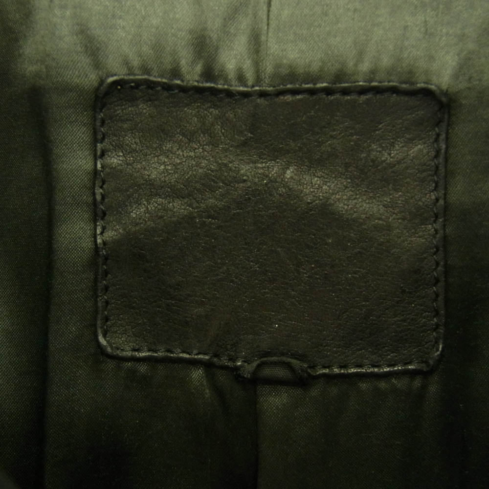 ISAMUKATAYAMA BACKLASH イサムカタヤマバックラッシュ 1772-01 ITALY SHOULDER COMMA 6 GARMENT-DYED JACKET イタリアンショルダー 0.6mm 製品染め 襟付き シングルライダースジャケット ブラック系 2【中古】