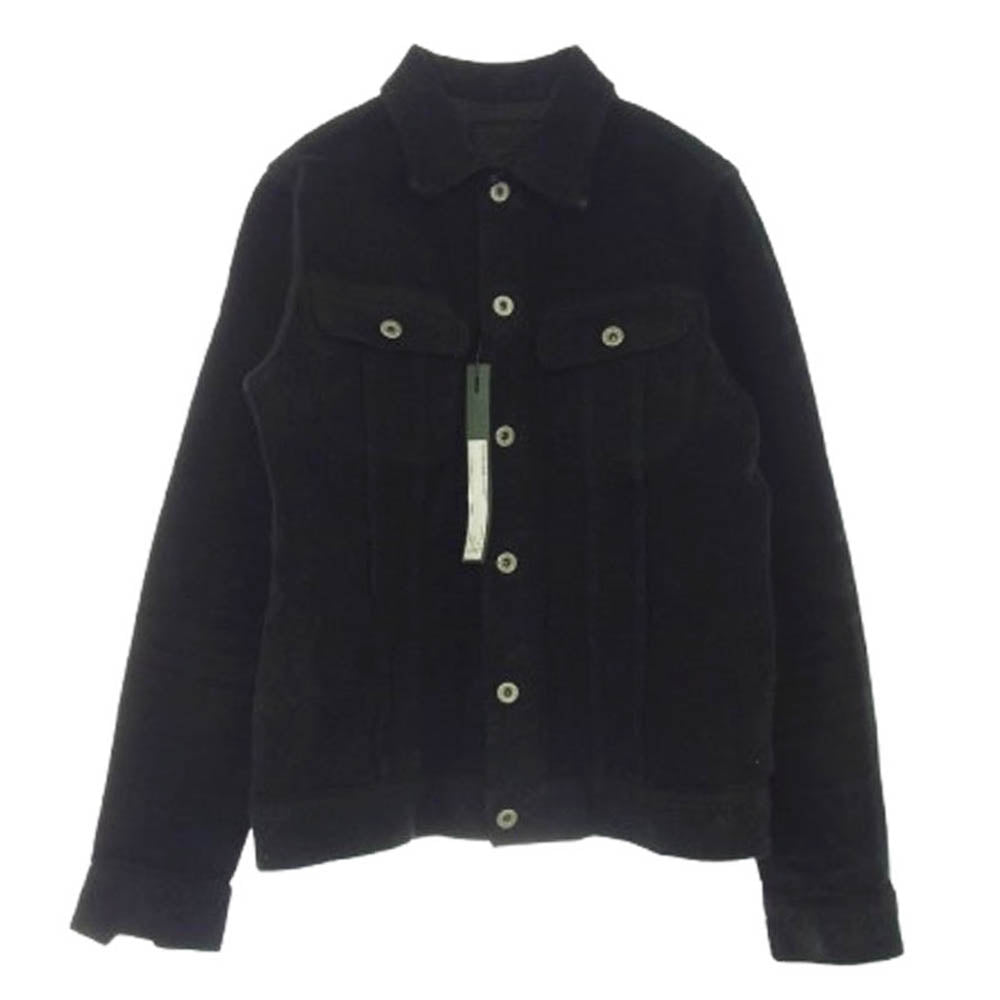 ISAMUKATAYAMA BACKLASH イサムカタヤマバックラッシュ 1878-07 NIGHT RIDE JAPAN CALF GARMENT-DYED JACKET ジャパンカーフ 白鞣し 製品染め ナイトライド スエード Gジャン ジャケット ブラック系 M【中古】