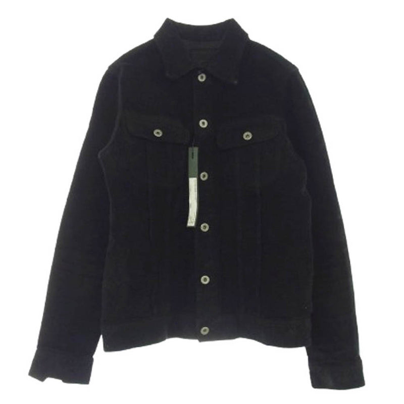 ISAMUKATAYAMA BACKLASH イサムカタヤマバックラッシュ 1878-07 NIGHT RIDE JAPAN CALF GARMENT-DYED JACKET ジャパンカーフ 白鞣し 製品染め ナイトライド スエード Gジャン ジャケット ブラック系 M【中古】