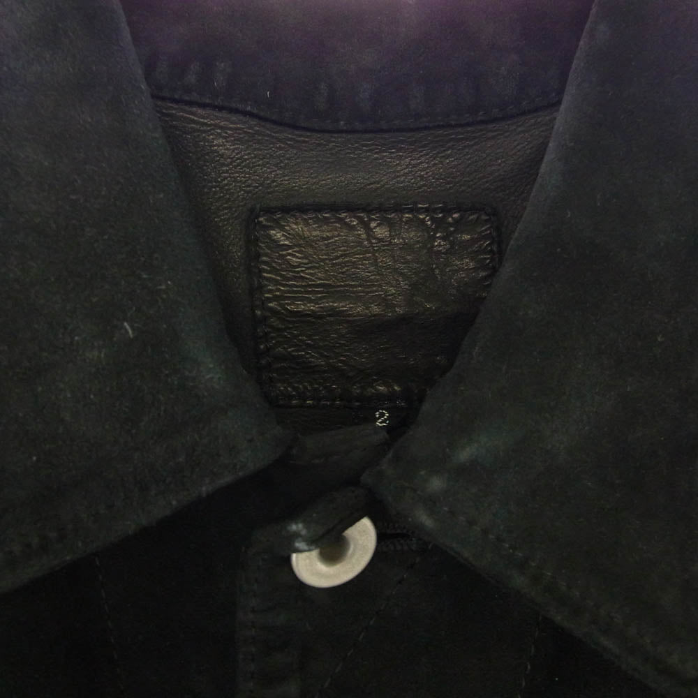 ISAMUKATAYAMA BACKLASH イサムカタヤマバックラッシュ 1878-07 NIGHT RIDE JAPAN CALF GARMENT-DYED JACKET ジャパンカーフ 白鞣し 製品染め ナイトライド スエード Gジャン ジャケット ブラック系 M【中古】