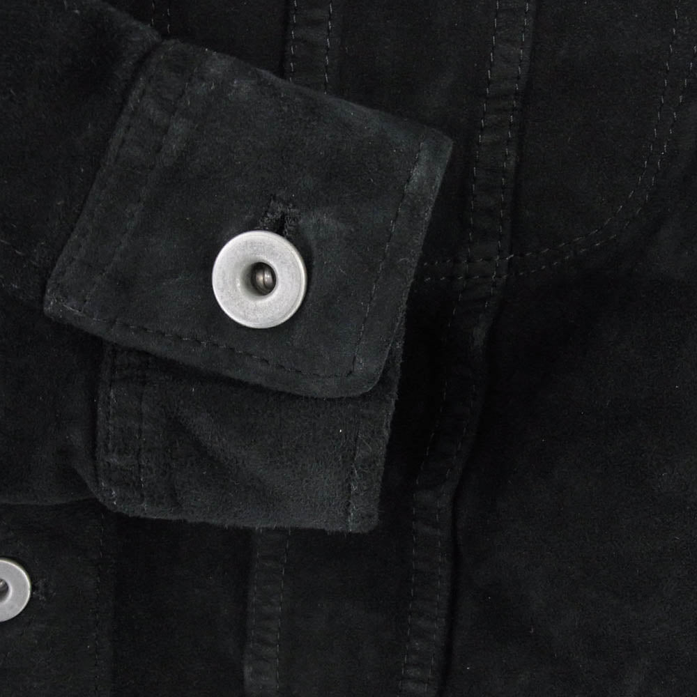 ISAMUKATAYAMA BACKLASH イサムカタヤマバックラッシュ 1878-07 NIGHT RIDE JAPAN CALF GARMENT-DYED JACKET ジャパンカーフ 白鞣し 製品染め ナイトライド スエード Gジャン ジャケット ブラック系 M【中古】