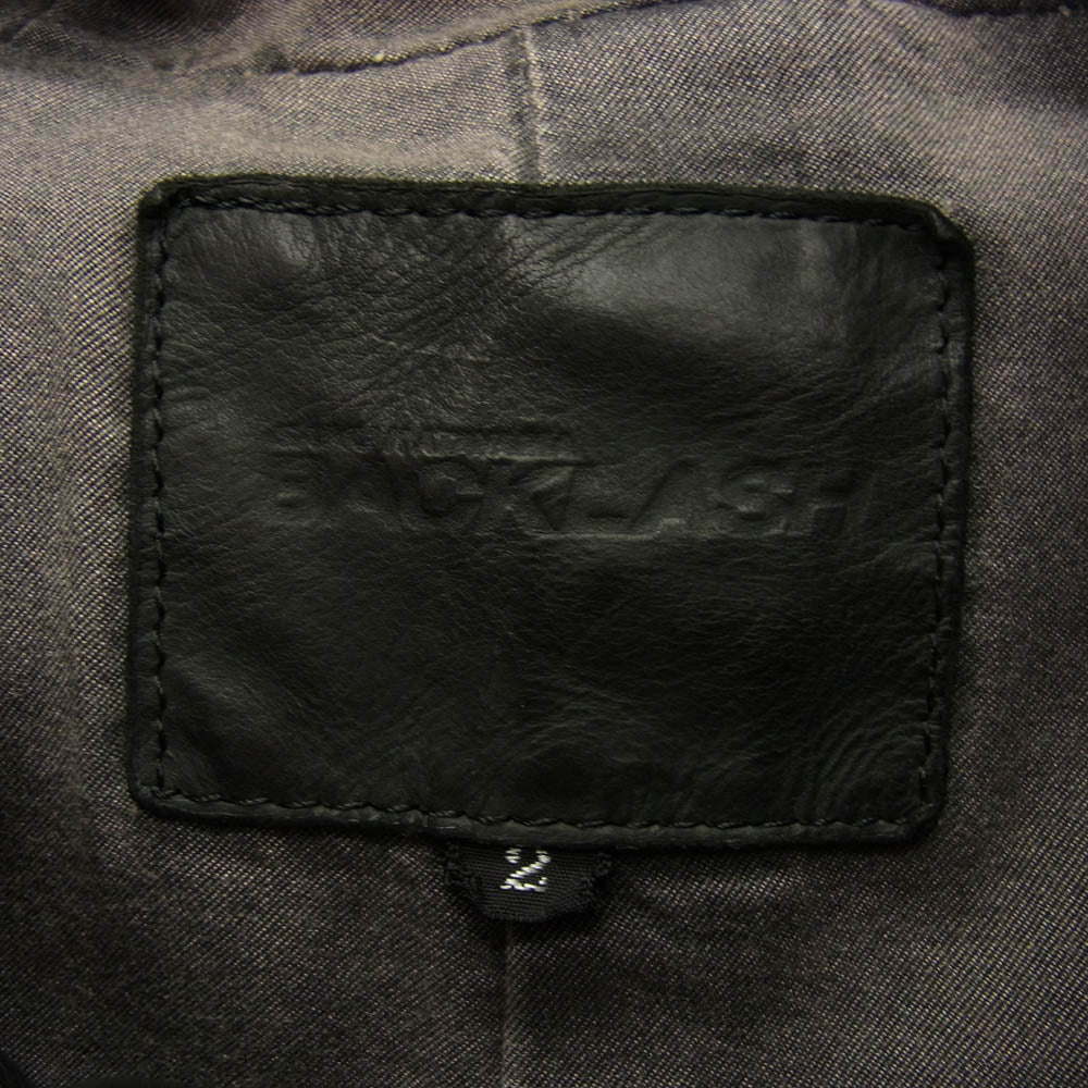 ISAMUKATAYAMA BACKLASH イサムカタヤマバックラッシュ 1498-06 JAPAN CALF GARMENT-DYED JACKET ジャパンカーフ製品染め フード付き ライダースジャケット ブラック系 M【中古】