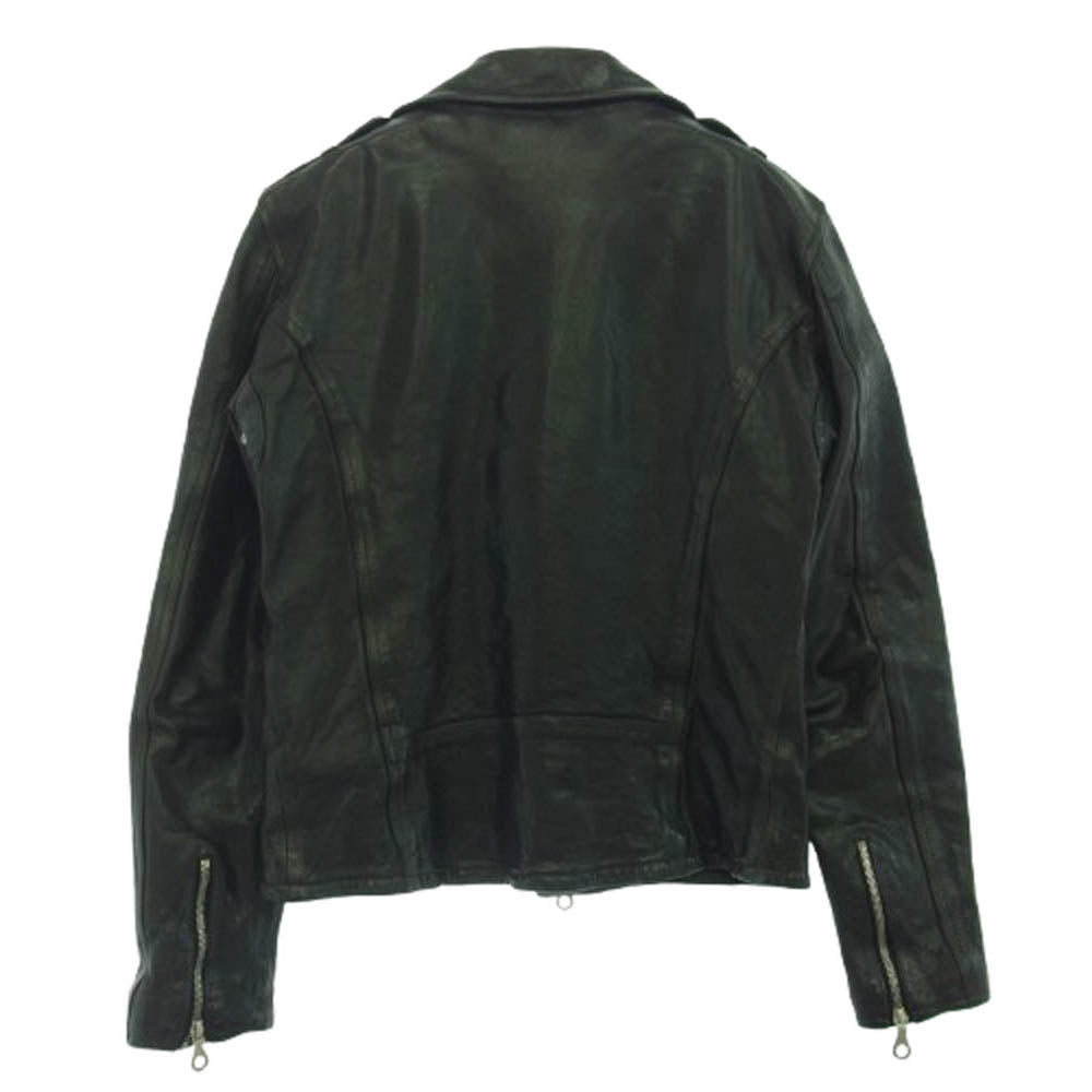 ISAMUKATAYAMA BACKLASH イサムカタヤマバックラッシュ 1254-19 ITALY SHOULDER GARMENT-DYED JACKET イタリアンショルダー 製品染め セミダブル ライダースジャケット ブラック系 M 2【中古】