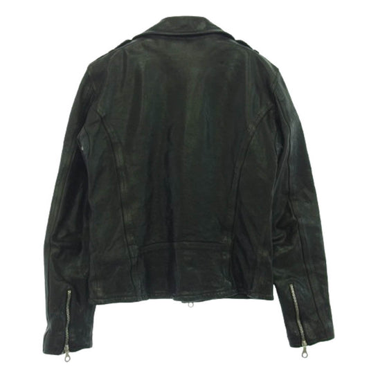 ISAMUKATAYAMA BACKLASH イサムカタヤマバックラッシュ 1254-19 ITALY SHOULDER GARMENT-DYED JACKET イタリアンショルダー 製品染め セミダブル ライダースジャケット ブラック系 M 2【中古】