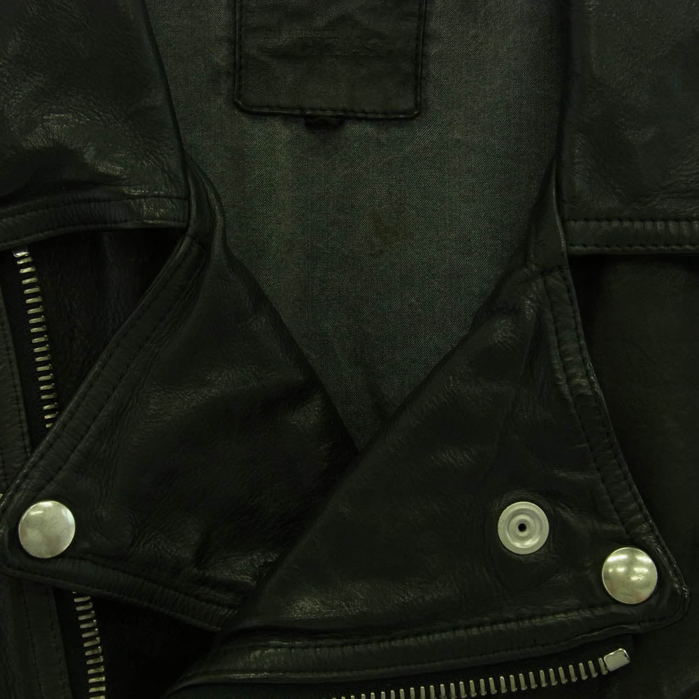 ISAMUKATAYAMA BACKLASH イサムカタヤマバックラッシュ 1254-19 ITALY SHOULDER GARMENT-DYED JACKET イタリアンショルダー 製品染め セミダブル ライダースジャケット ブラック系 M 2【中古】