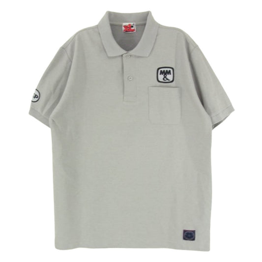 エムアンドエム ロゴ 半袖 ポロシャツ グレー系 XL【中古】