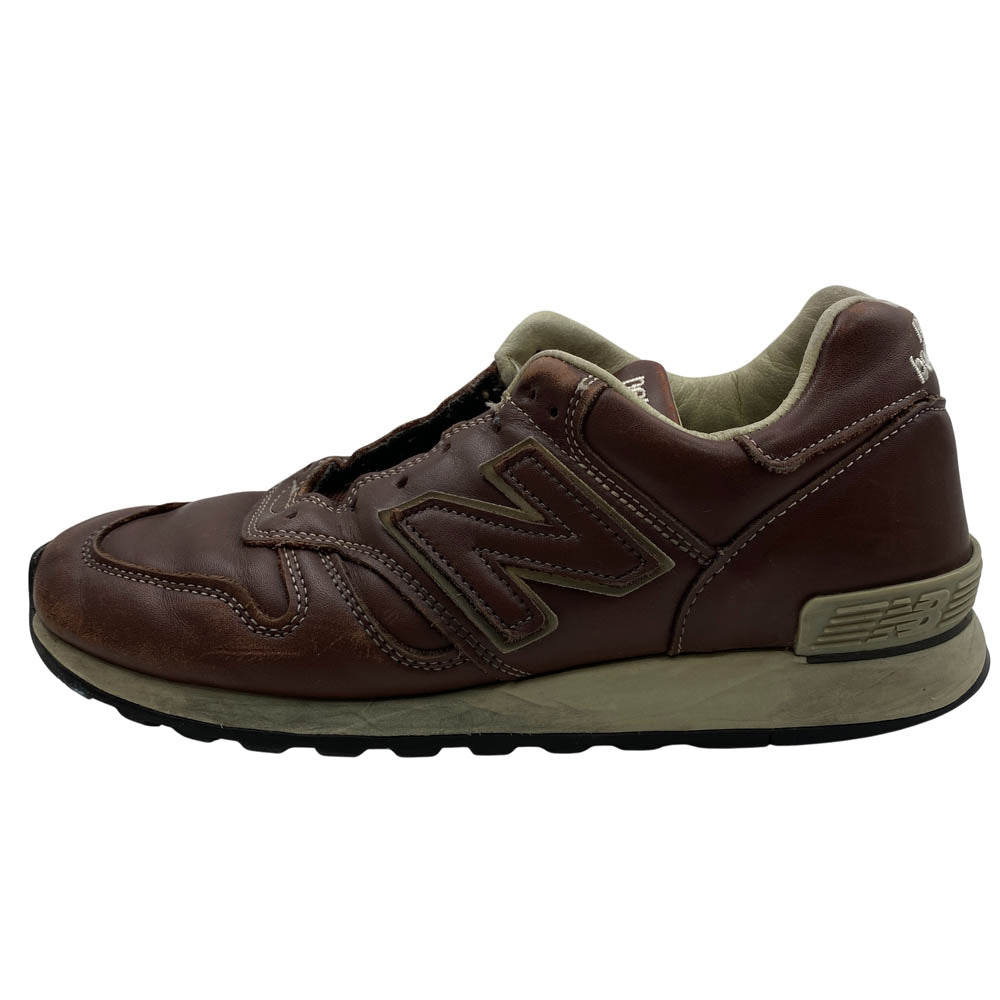 NEW BALANCE ニューバランス 670 イングランド製 レザー ローカット スニーカー ブラウン系 US7【中古】