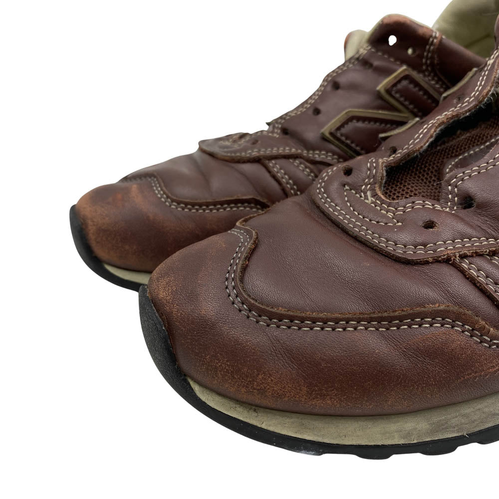 NEW BALANCE ニューバランス 670 イングランド製 レザー ローカット スニーカー ブラウン系 US7【中古】