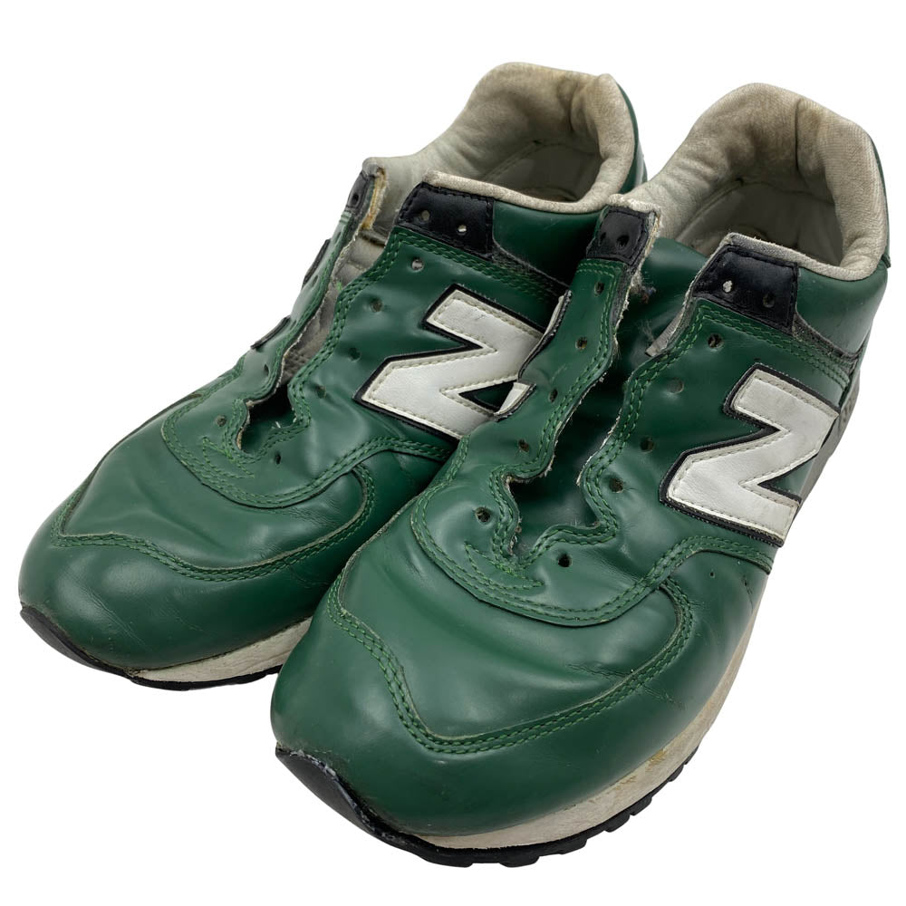 NEW BALANCE ニューバランス 576 USA製 レザー ローカット スニーカー グリーン系 約26.5cm【中古】
