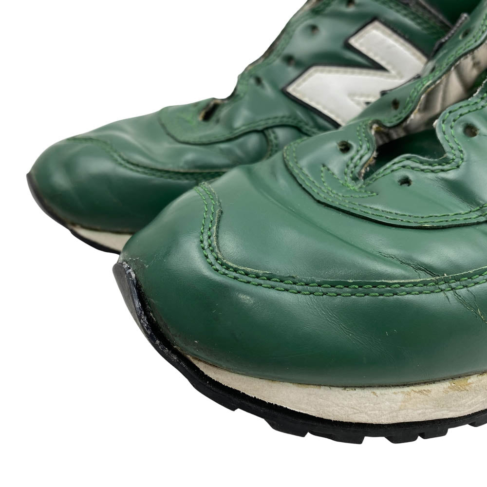 NEW BALANCE ニューバランス 576 USA製 レザー ローカット スニーカー グリーン系 約26.5cm【中古】