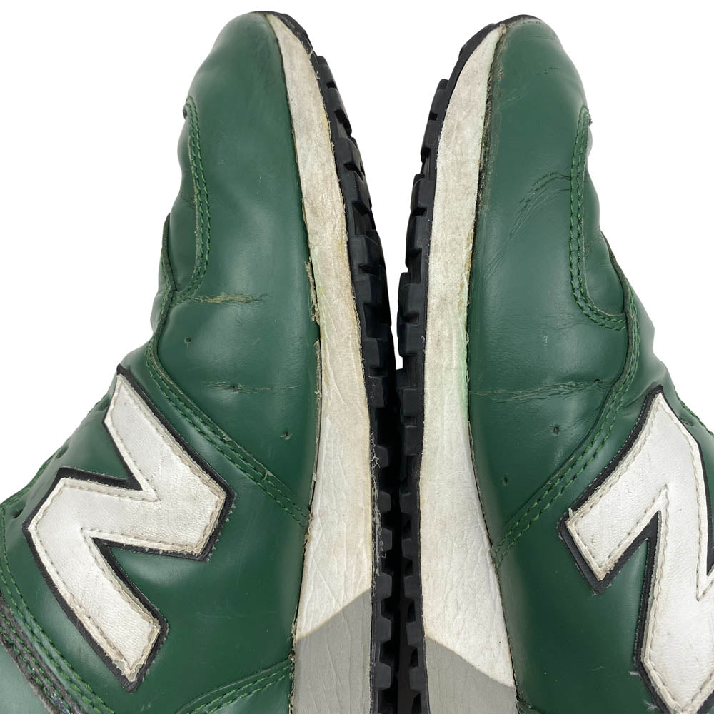 NEW BALANCE ニューバランス 576 USA製 レザー ローカット スニーカー グリーン系 約26.5cm【中古】