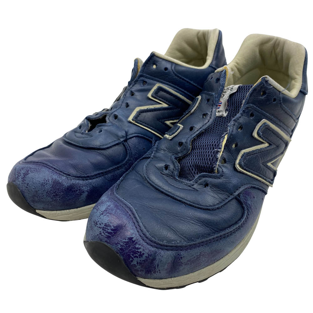 NEW BALANCE ニューバランス M578CNN 576 イングランド製 レザー ローカット スニーカー ネイビー系 US7 1/2【中古】