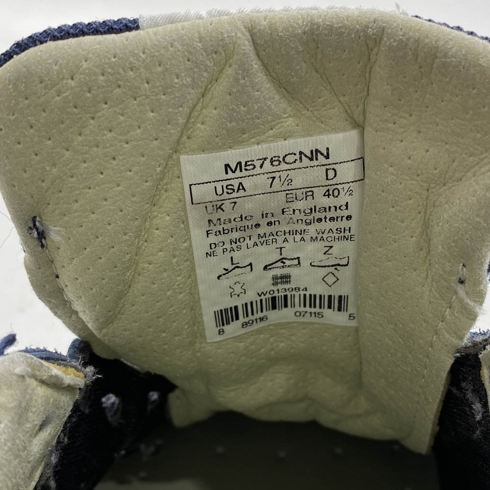 NEW BALANCE ニューバランス M578CNN 576 イングランド製 レザー ローカット スニーカー ネイビー系 US7 1/2【中古】