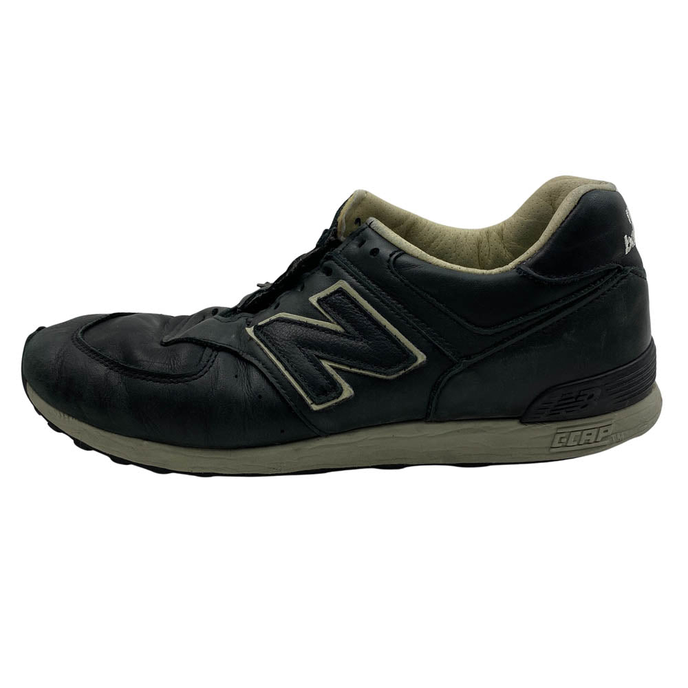 NEW BALANCE ニューバランス M576CKK 576 イングランド製 レザー メッシュタン ローカット スニーカー ブラック系 US８【中古】