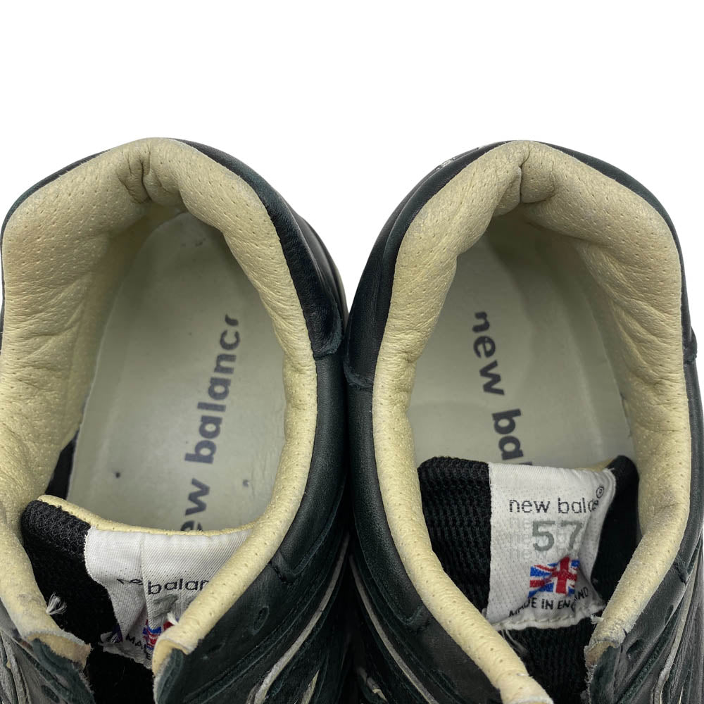 NEW BALANCE ニューバランス M576CKK 576 イングランド製 レザー メッシュタン ローカット スニーカー ブラック系 US８【中古】