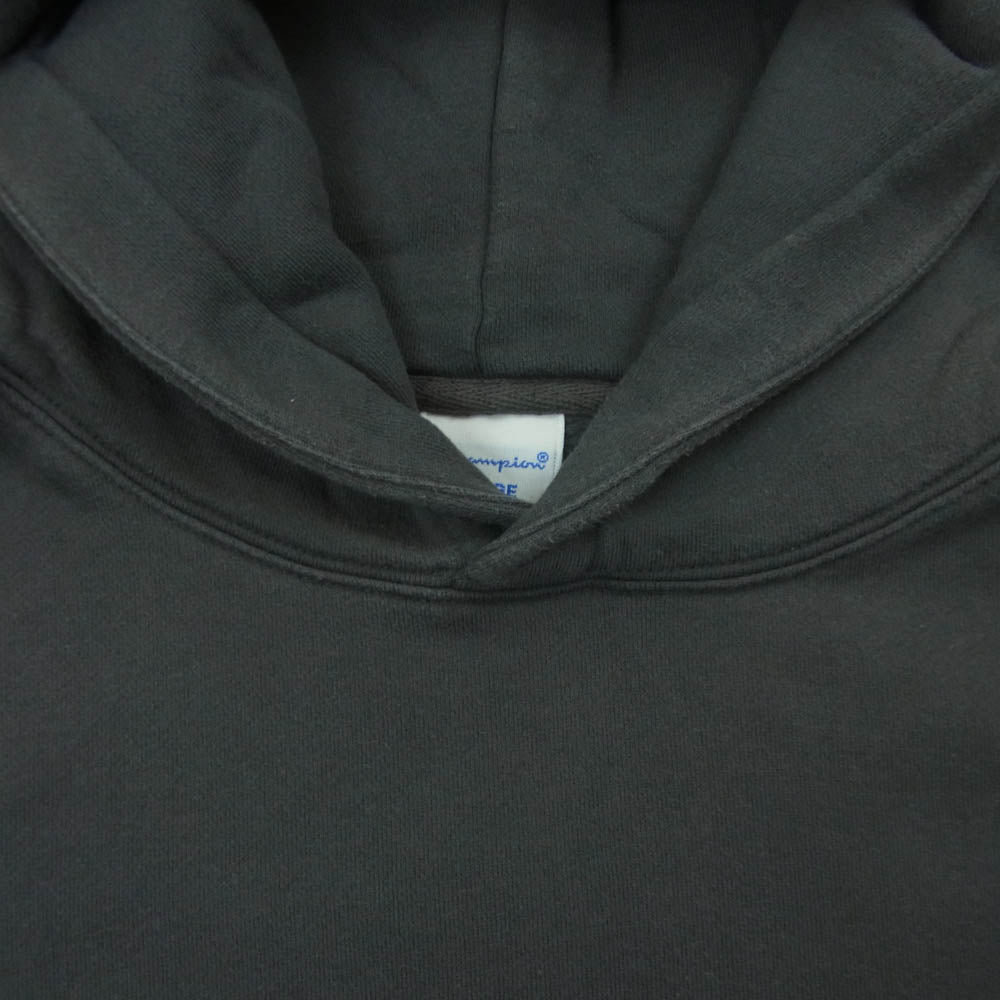 Champion チャンピオン C3-G102 プルオーバー ロゴ パーカー トップス スウェット コットン 中国製 チャコール系 L【中古】