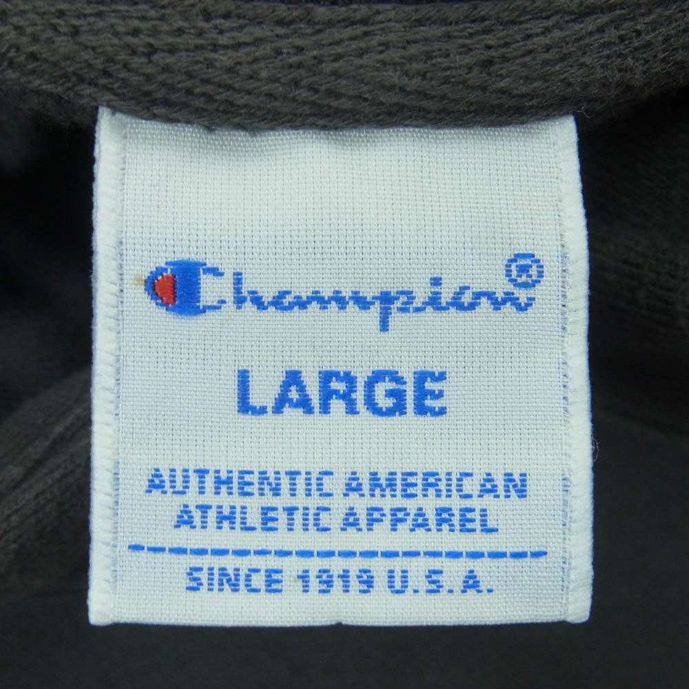 Champion チャンピオン C3-G102 プルオーバー ロゴ パーカー トップス スウェット コットン 中国製 チャコール系 L【中古】