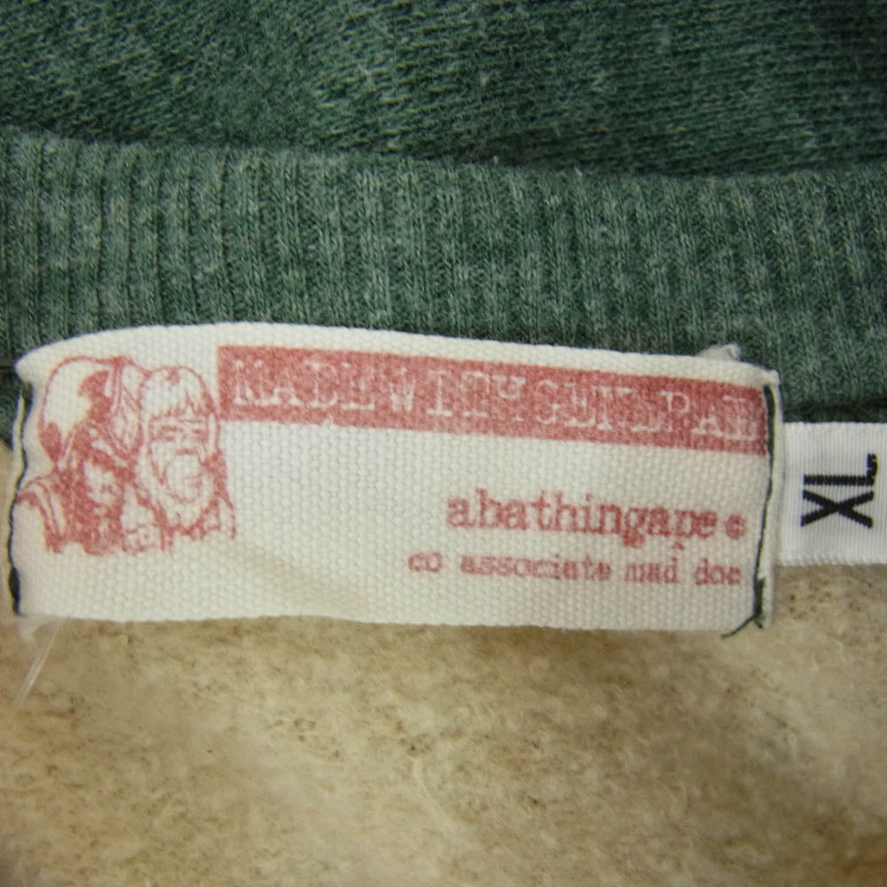 A BATHING APE アベイシングエイプ 90s vintage ヴィンテージ ラグラン スウェット 半袖 Tシャツ ベージュ系 XL【中古】