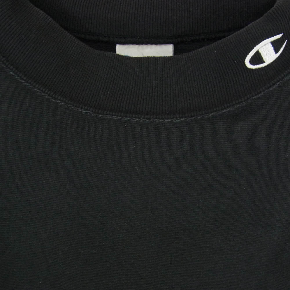 Champion チャンピオン C8-N304 monkey time REVERSE WEAVE モンキータイム リバースウィーブ モックネック 半袖 Tシャツ ブラック系 M【中古】