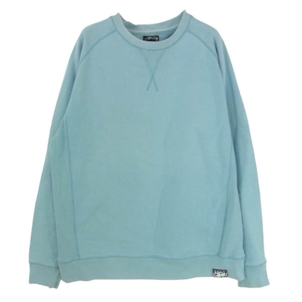 STUSSY ステューシー AUTHENTIC 無地 長袖 スウェット トレーナー ライトブルー系 L【中古】