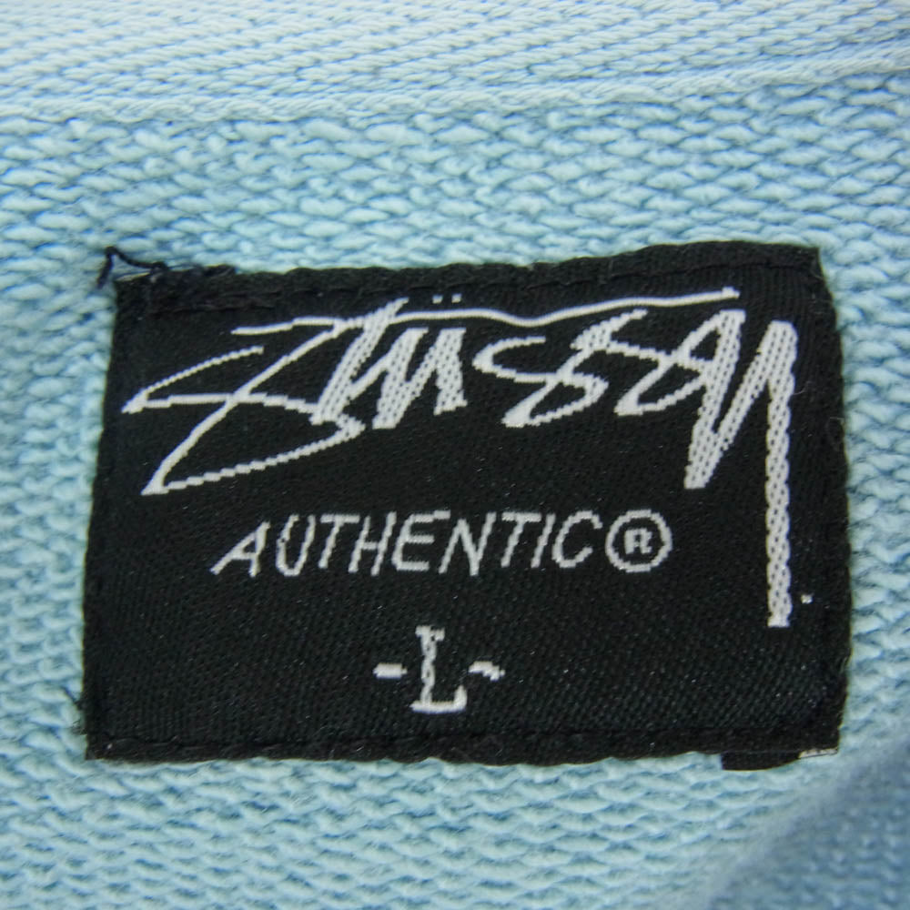 STUSSY ステューシー AUTHENTIC 無地 長袖 スウェット トレーナー ライトブルー系 L【中古】