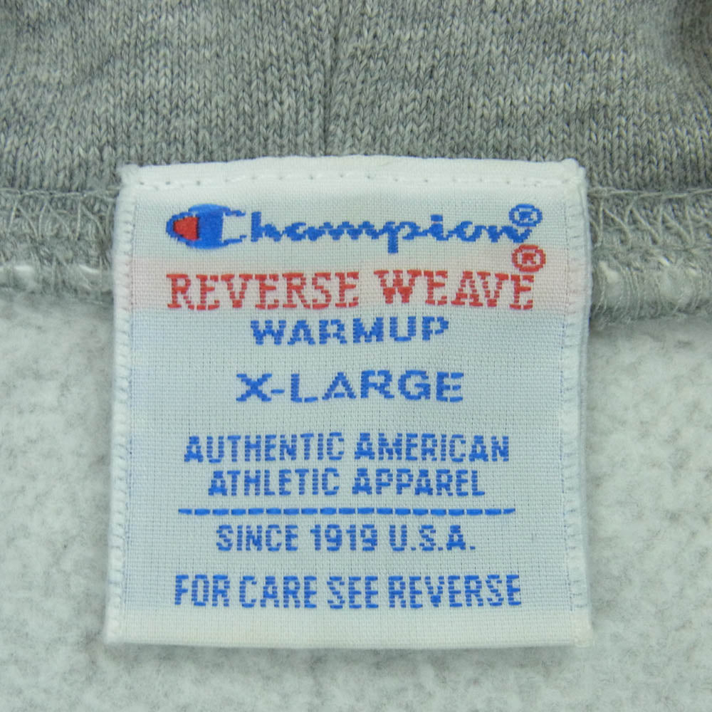 Champion チャンピオン C3-E124 REVERSE WEAVE リバース ウェーブ SNAP BOTTON HOODIE SWEAT CARDIGAN スナップ ボタン フーディー スウェット カーディガン グレー系 XL【中古】