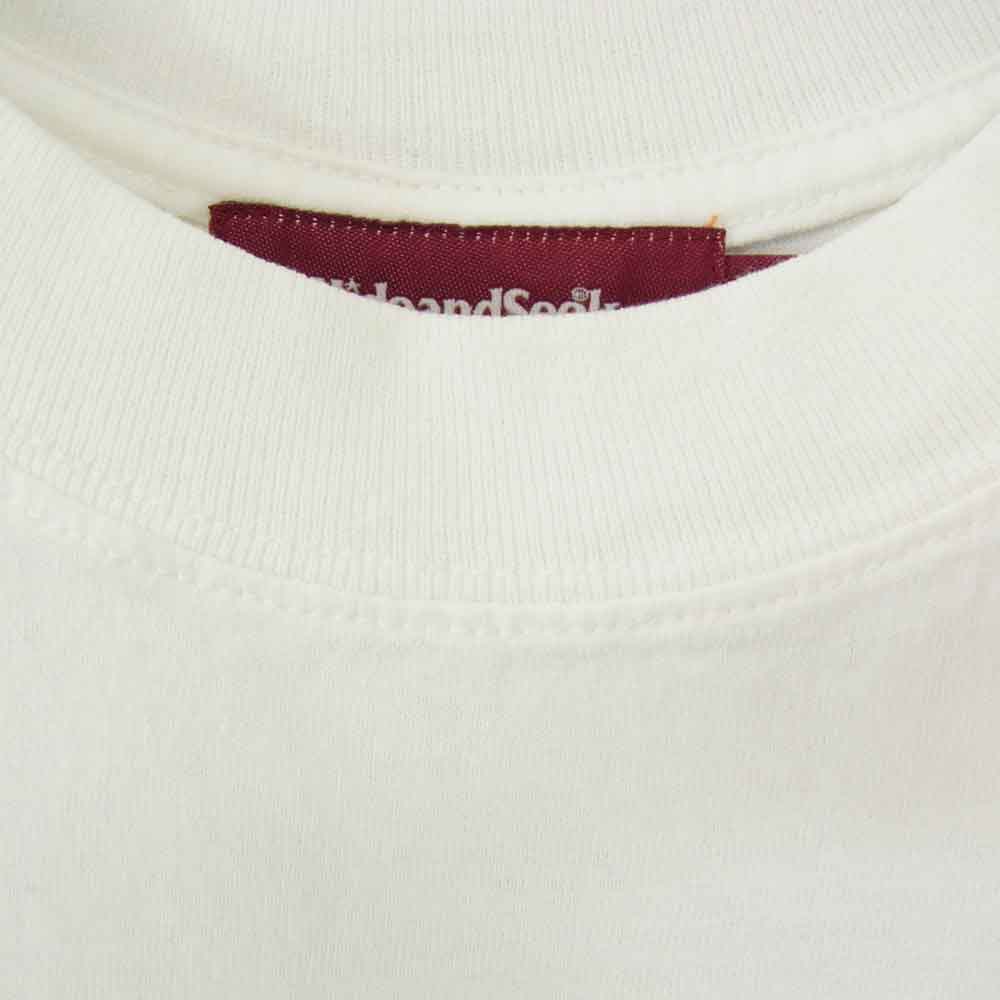 HideandSeek ハイドアンドシーク TAT HAS Team TEE 半袖 カットソー Ｔシャツ ホワイト系 L【新古品】【未使用】【中古】