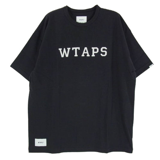 WTAPS ダブルタップス 24SS 241ATDT-CSM21 ACADEMY SS COTTON フロントロゴ アカデミー クルーネック Tシャツ 半袖カットソー ネイビー系 3【新古品】【未使用】【中古】