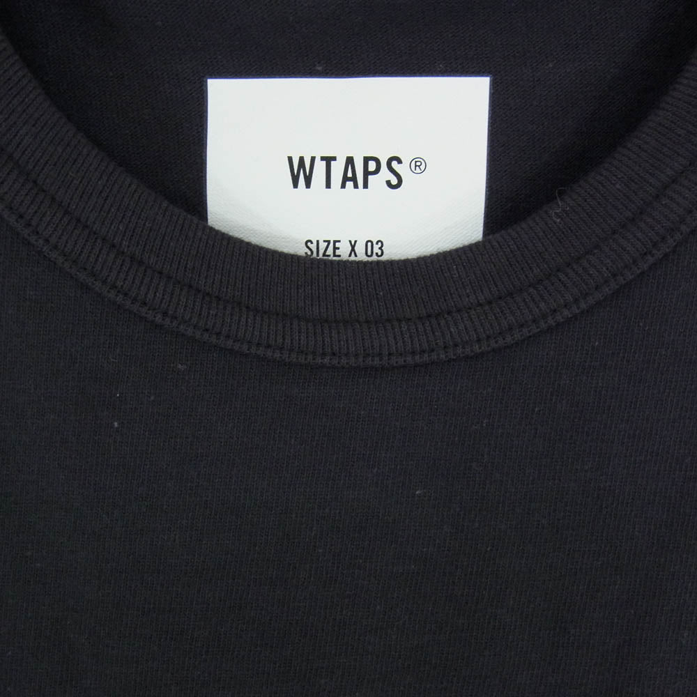 WTAPS ダブルタップス 24SS 241ATDT-CSM21 ACADEMY SS COTTON フロントロゴ アカデミー クルーネック Tシャツ 半袖カットソー ネイビー系 3【新古品】【未使用】【中古】