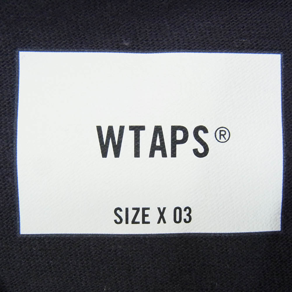 WTAPS ダブルタップス 24SS 241ATDT-CSM21 ACADEMY SS COTTON フロントロゴ アカデミー クルーネック Tシャツ 半袖カットソー ネイビー系 3【新古品】【未使用】【中古】