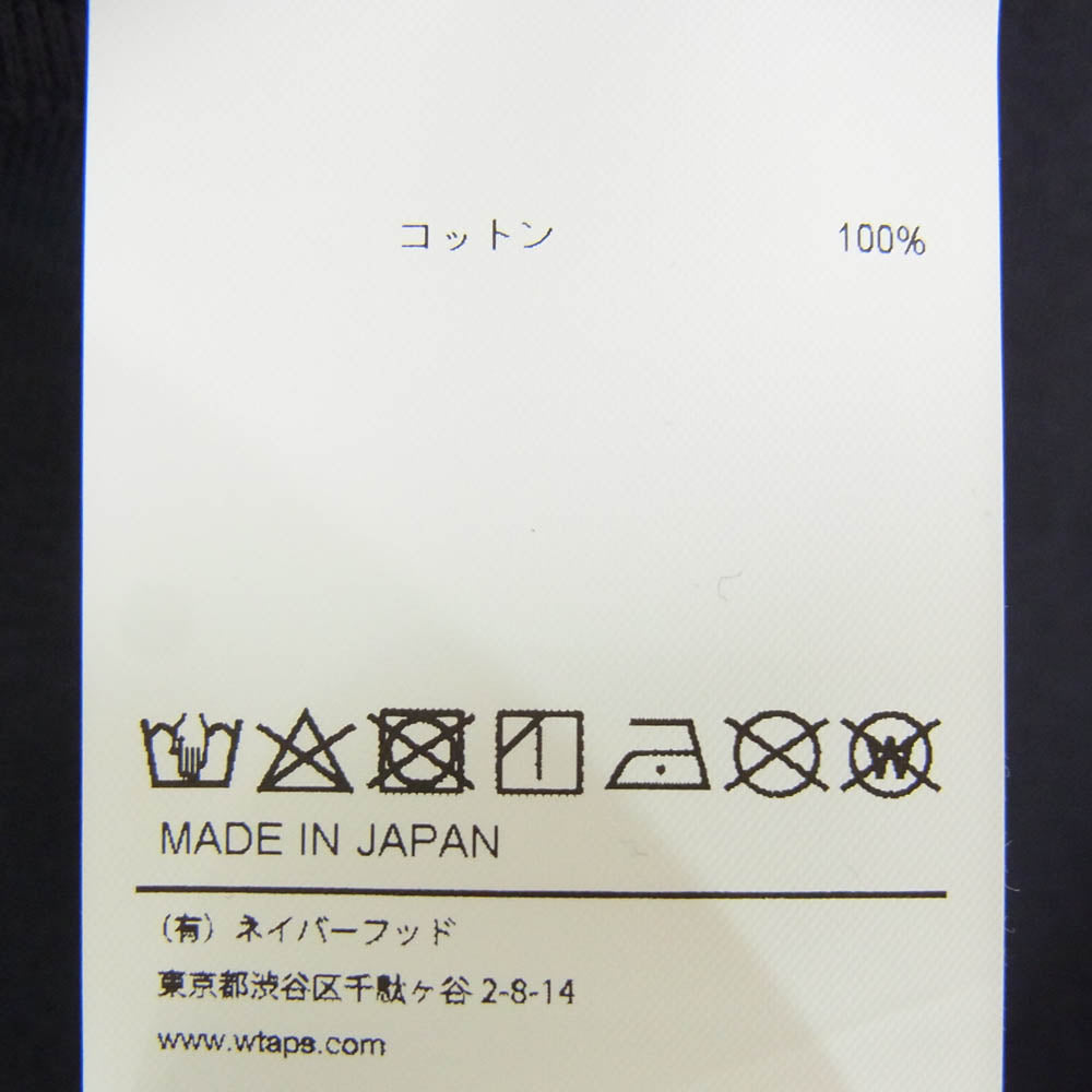 WTAPS ダブルタップス 24SS 241ATDT-CSM21 ACADEMY SS COTTON フロントロゴ アカデミー クルーネック Tシャツ 半袖カットソー ネイビー系 3【新古品】【未使用】【中古】