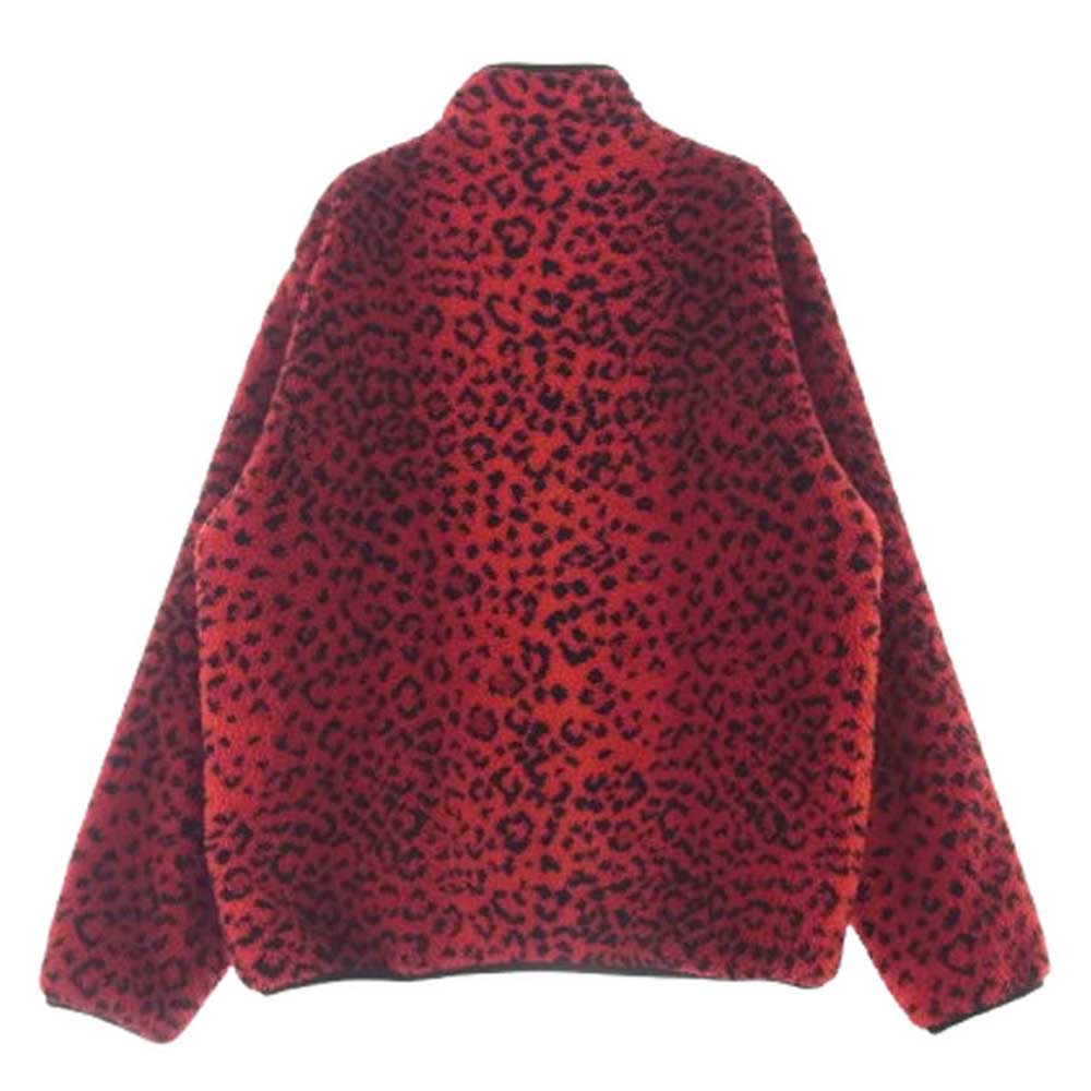 Supreme シュプリーム 17AW ワングラム期 Leopard Fleece Reversible Jacket レオパード フリース リバーシブル ジャケット L レッド系 ブラック系 L【美品】【中古】