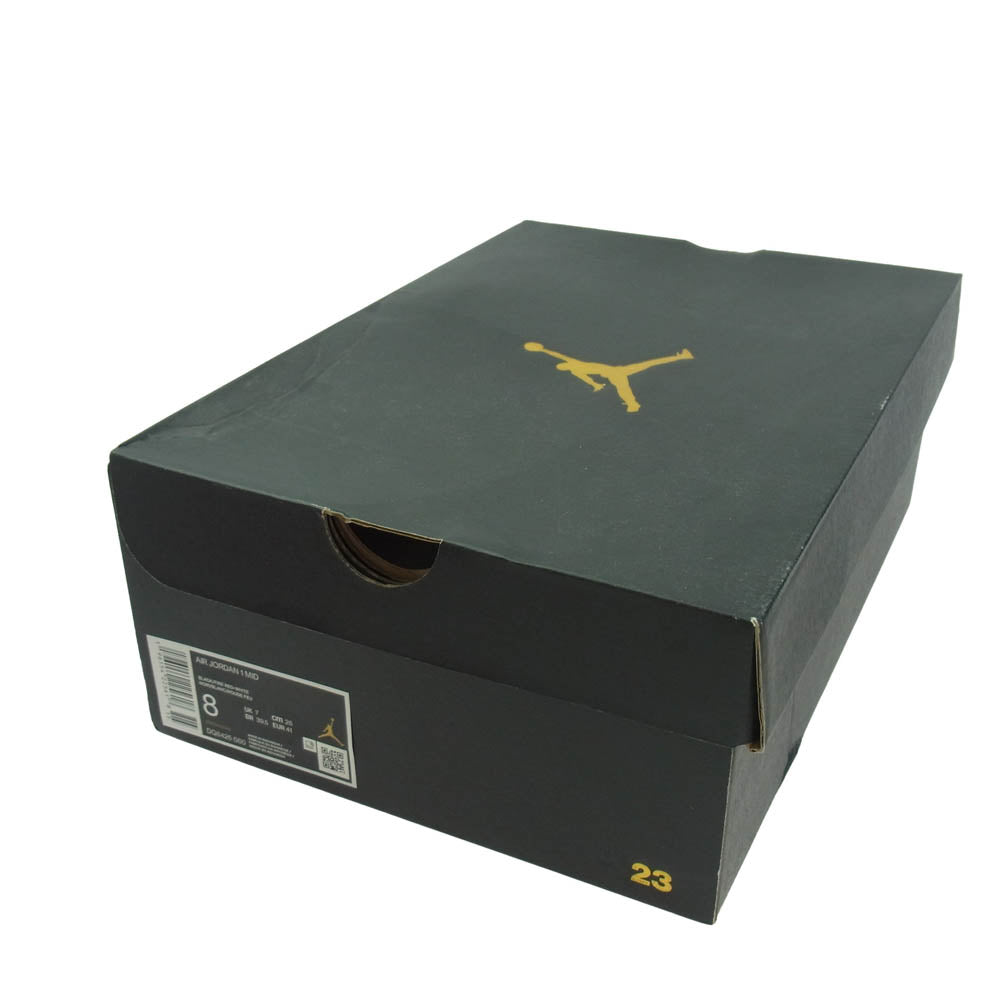 NIKE ナイキ DQ8426-060 Air Jordan 1 Mid Bred Toe エアジョーダン1 ミッド ブレッドトゥ ハイカット スニーカー ブラック系 レッド系 26cm【中古】