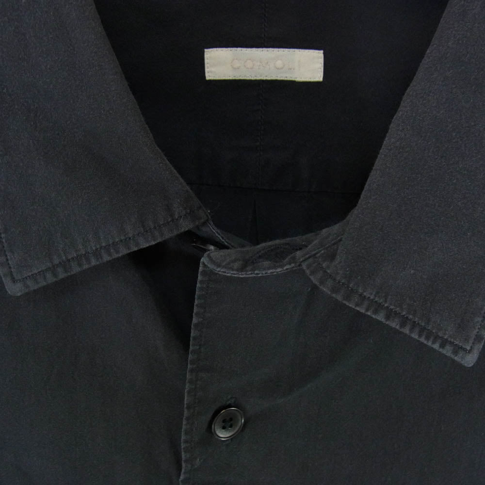 COMOLI コモリ 22SS V01-02001 コモリシャツ レギュラー カラー 長袖 シャツ ブラック系 4【中古】