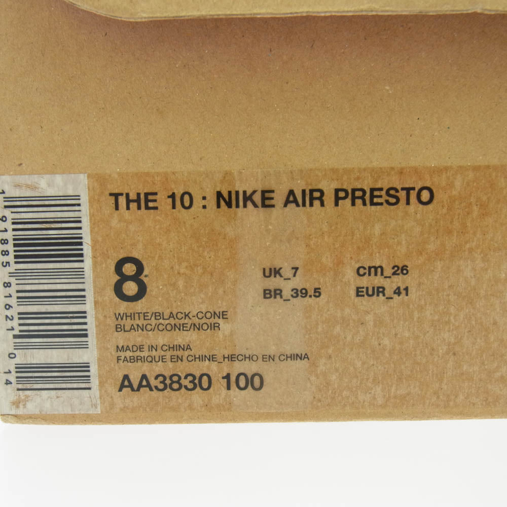 NIKE ナイキ AA3830-100 Off-White Air Presto White Black Cone オフホワイト エアプレスト ローカットスニーカー ホワイト系 26cm【中古】