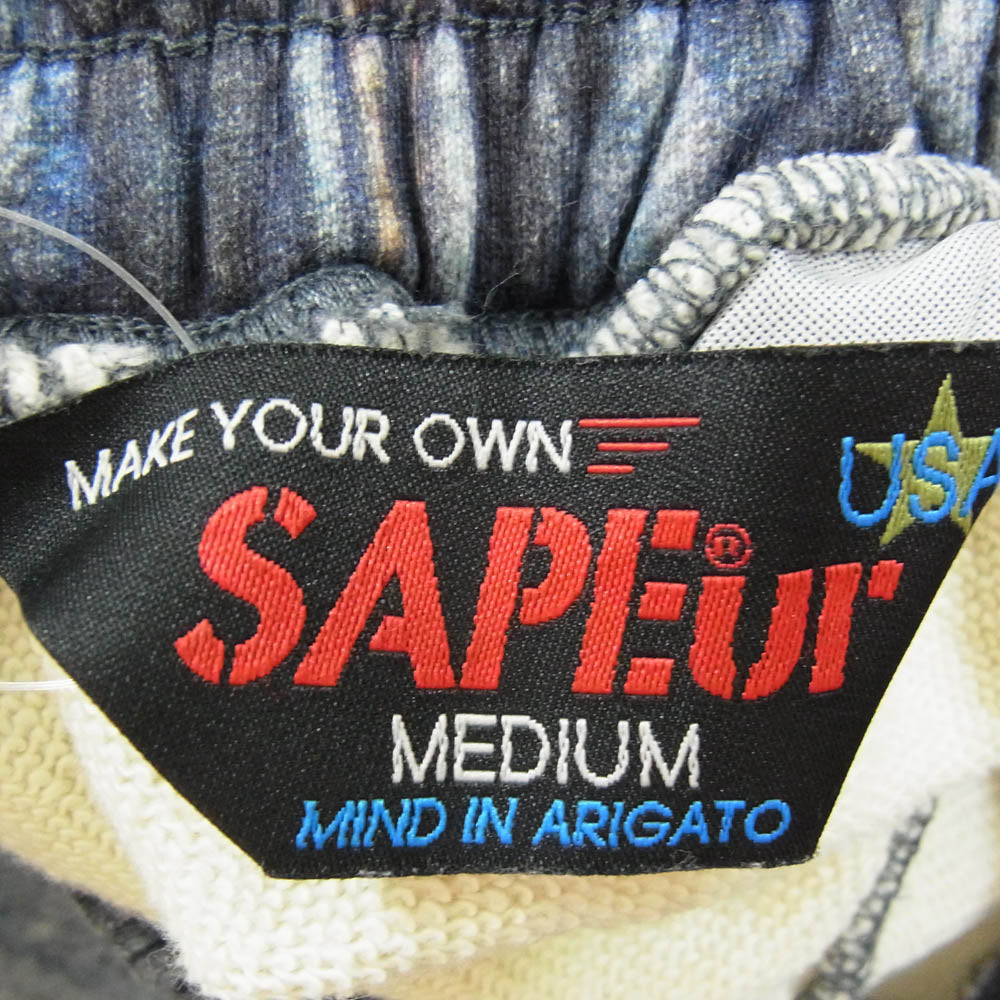 SAPEUR サプール SWEAT PANTS Lot.5550xx転写 デニム スウェット イージー パンツ インディゴブルー系 M【中古】