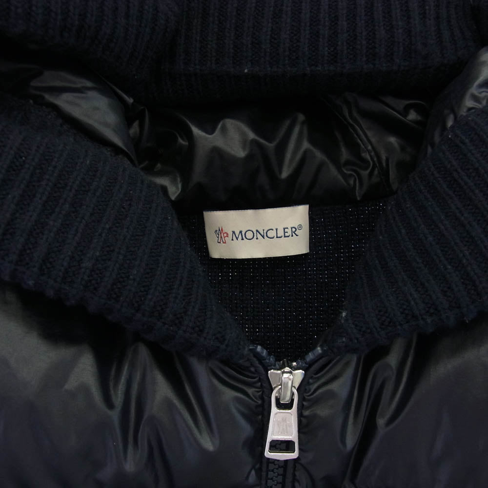 MONCLER モンクレール I20919B00017 M1131 CARDIGAN TRICOT モンクレールジャパンタグ ニット切替 ダウンジャケット ネイビー系 M【中古】
