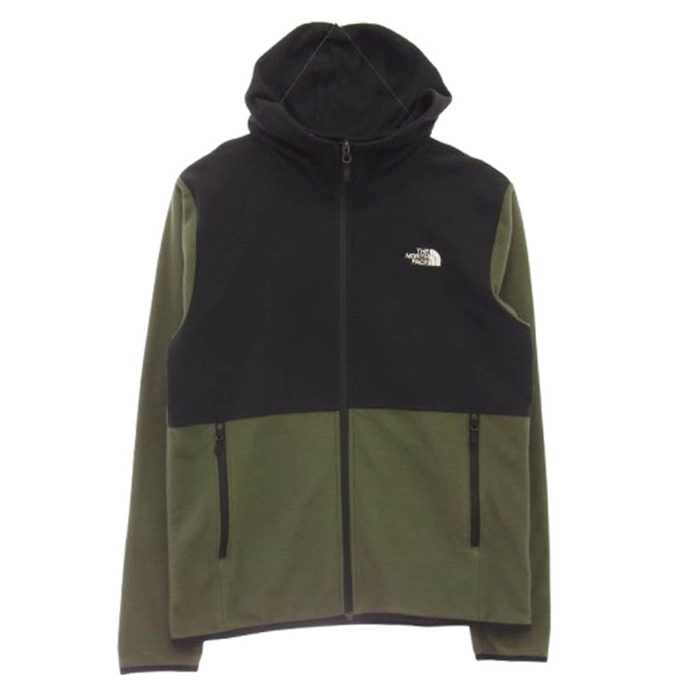 THE NORTH FACE ノースフェイス TKA Glacier Full Zip Hoodie マイクロフリース フルジップフーディー ジャケット カーキ系 ブラック系 M【中古】