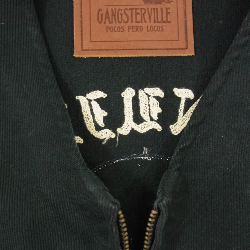 GANGSTERVILLE ギャングスタービル GSV-16-SS-06 GENUINE SKULL - VEST ロゴ缶バッチ付 ピケ コット ベスト ブラック系 M【中古】
