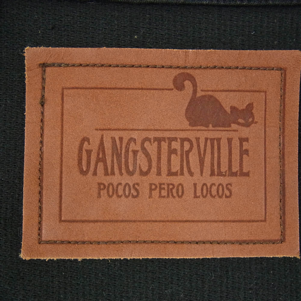 GANGSTERVILLE ギャングスタービル GSV-16-SS-06 GENUINE SKULL - VEST ロゴ缶バッチ付 ピケ コット ベスト ブラック系 M【中古】